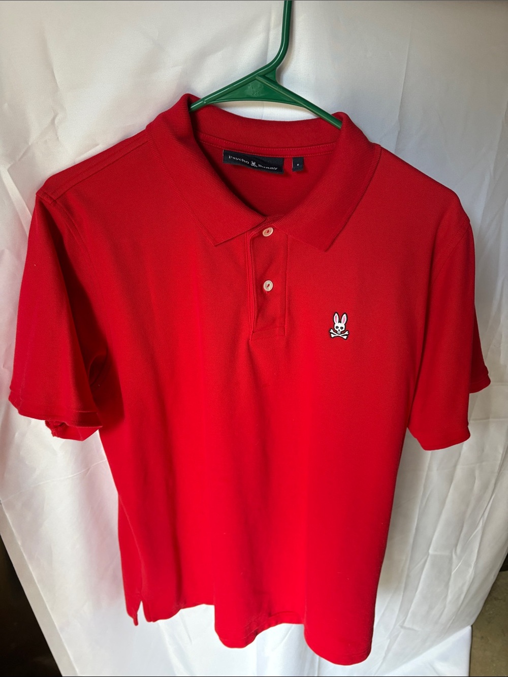 Psycho Bunny Red Short-Sleeve Polo with Bunny Logo